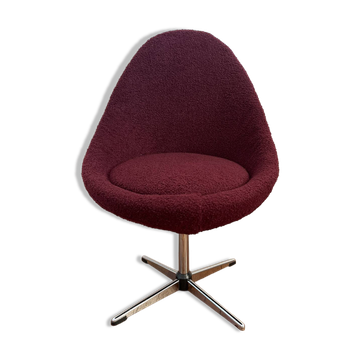 Fauteuil œuf vintage prune