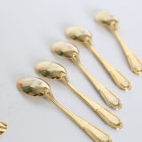Service of 9 small golden spoons, vintage
