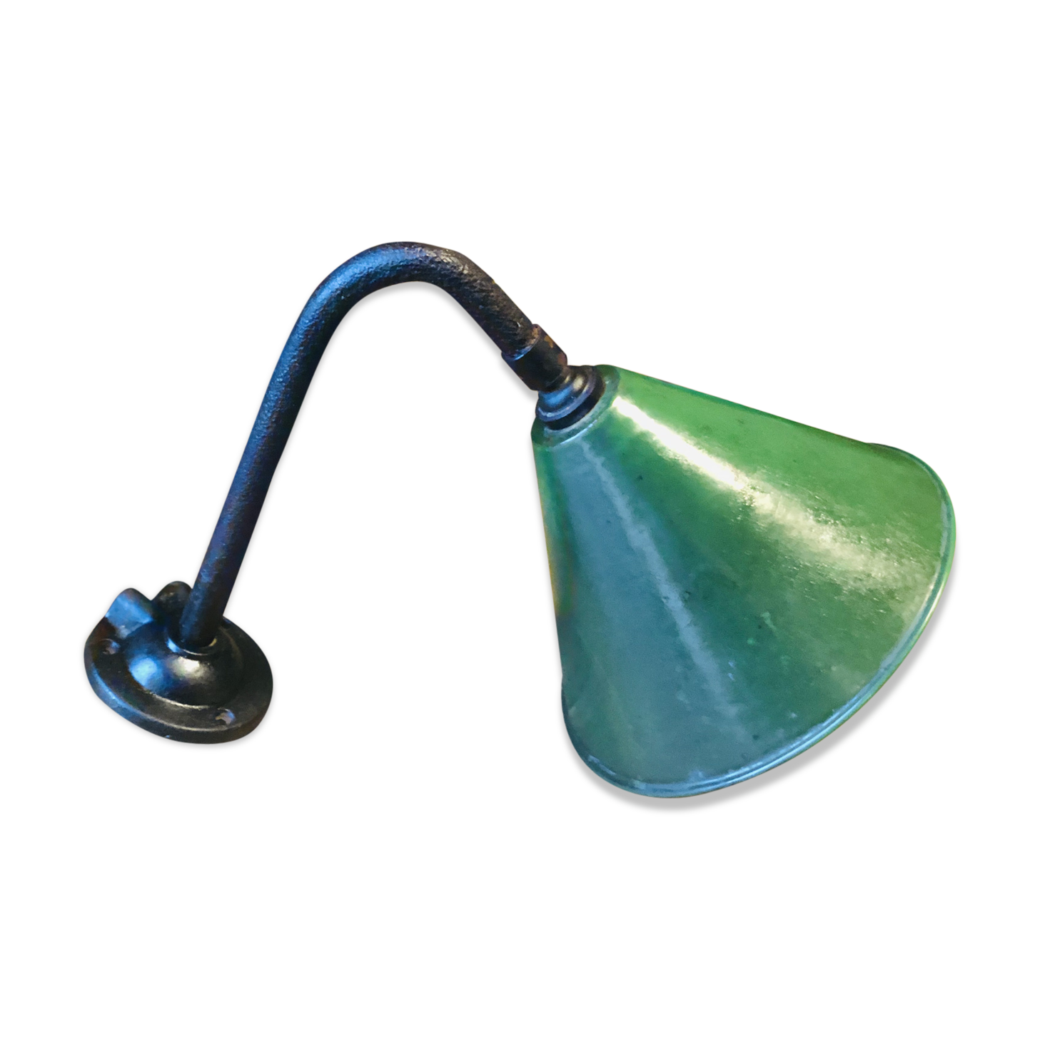 Industrial sconce in green and white