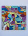 Abstract geometric coloured painting