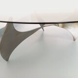 Vintage Propeller coffee table by Knut Hesterberg in steel and glass.