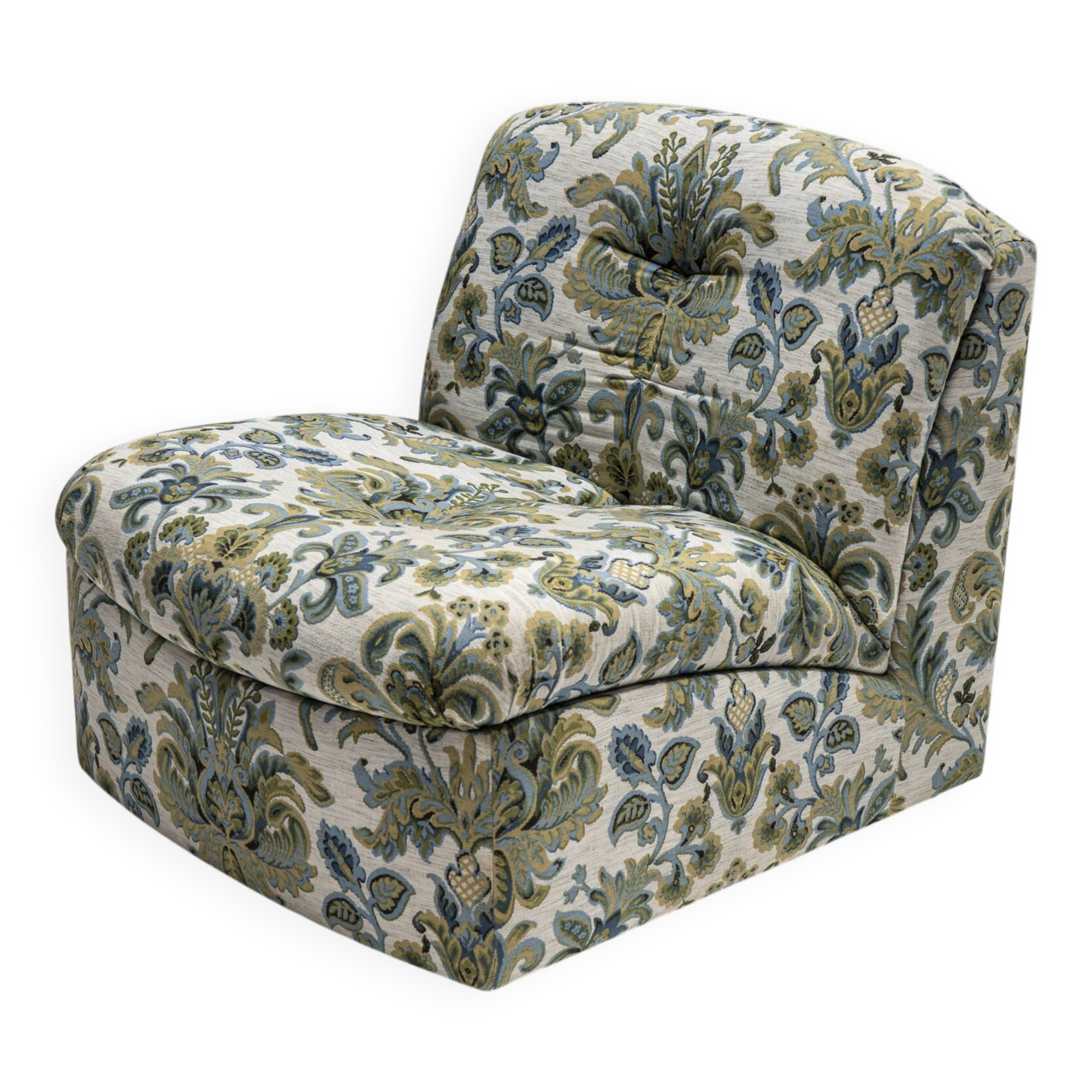 Fauteuil fleuri du milieu du siècle, Italie, années 1960