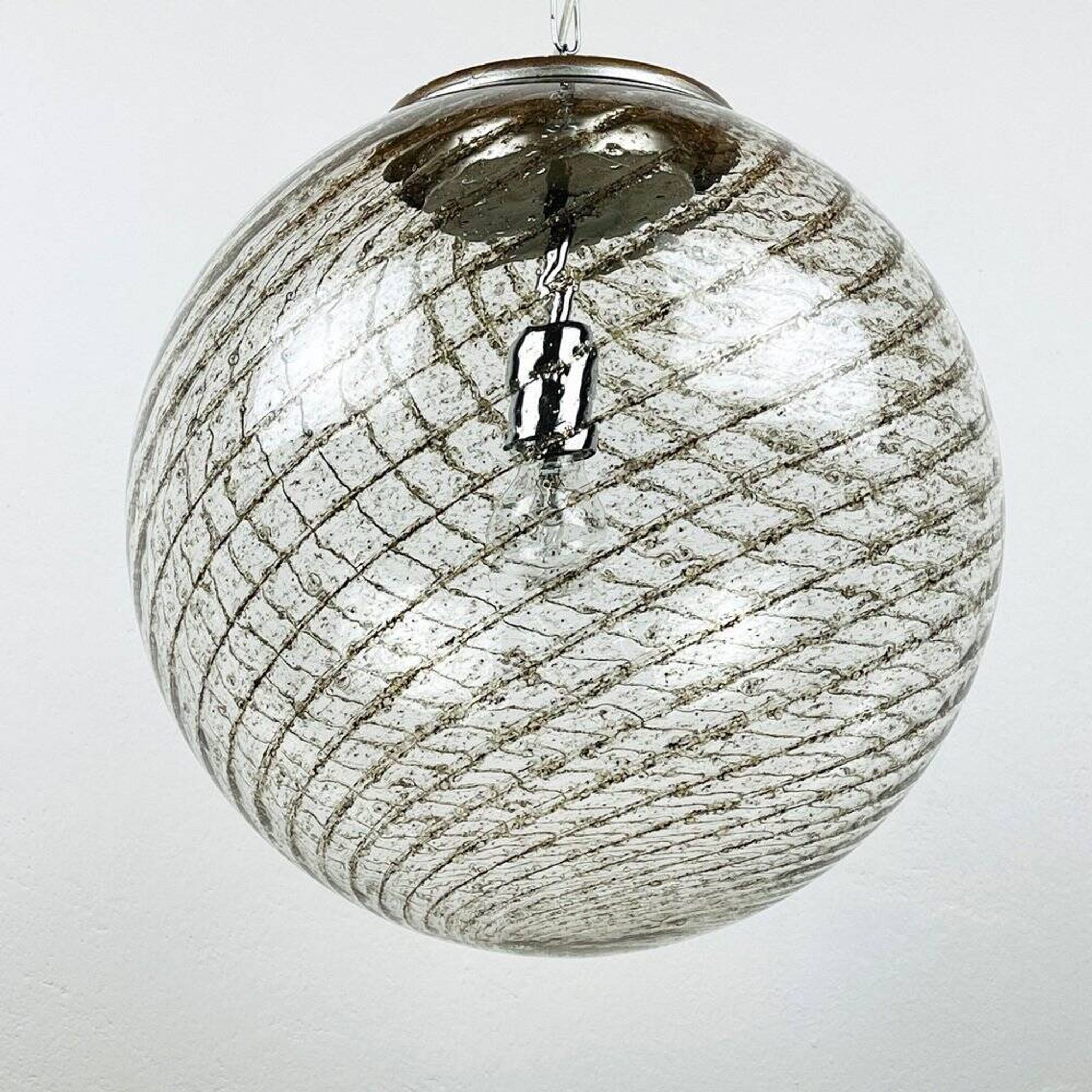 Vintage swirling Murano glass pendant lamp La Murrina, Italy, 1970s