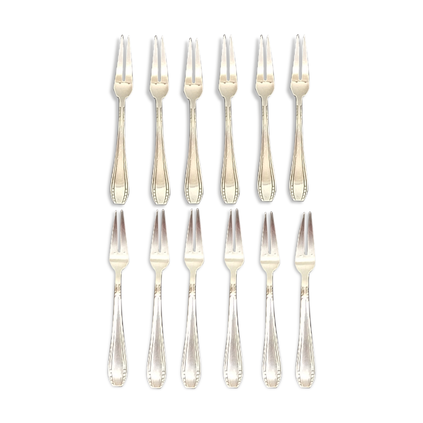 12 fourchettes à escargot en métal argenté orbrille