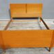 Vintage bed 1960 geometric marquetry 140