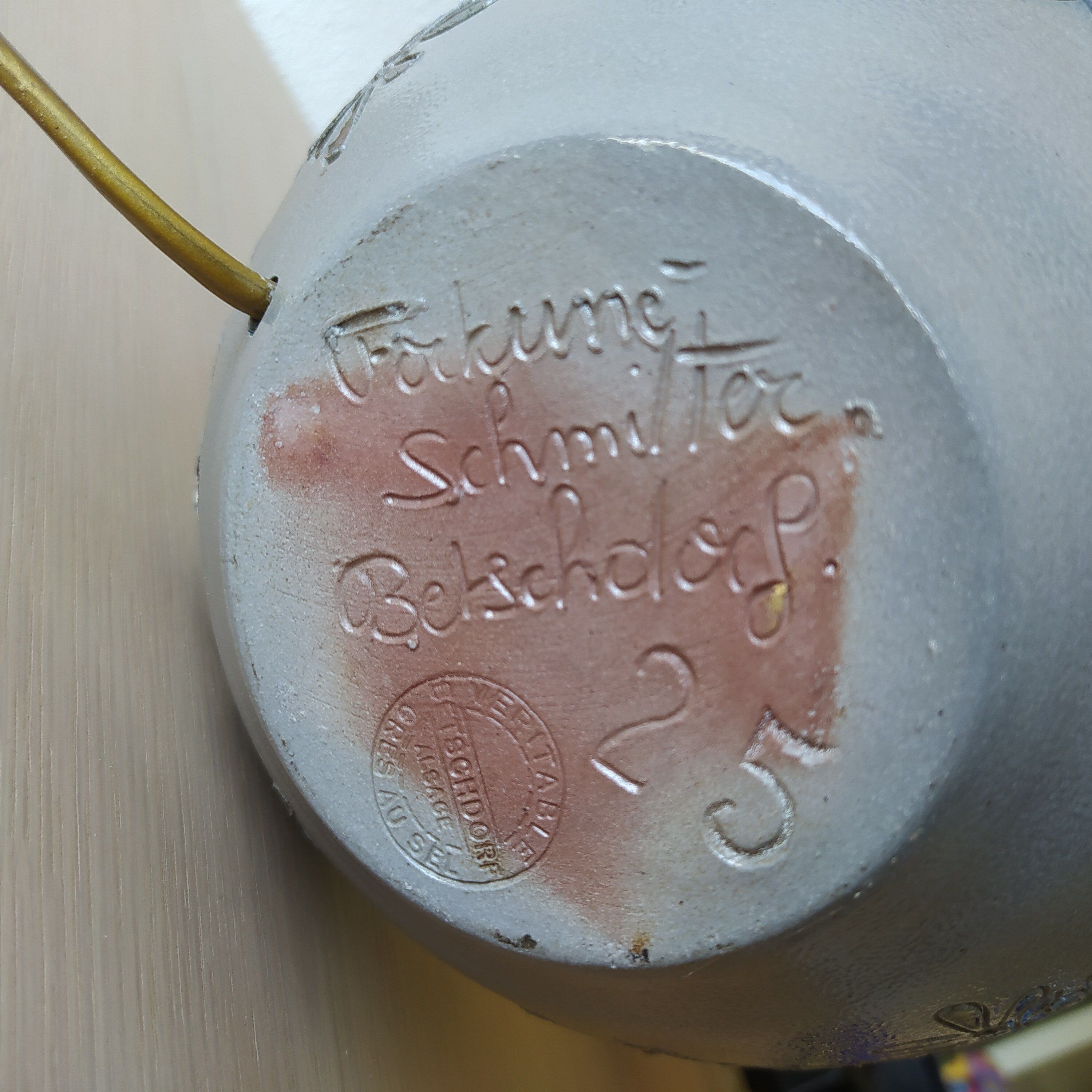 Old pottery lamp by G Schmitter Betschdorf