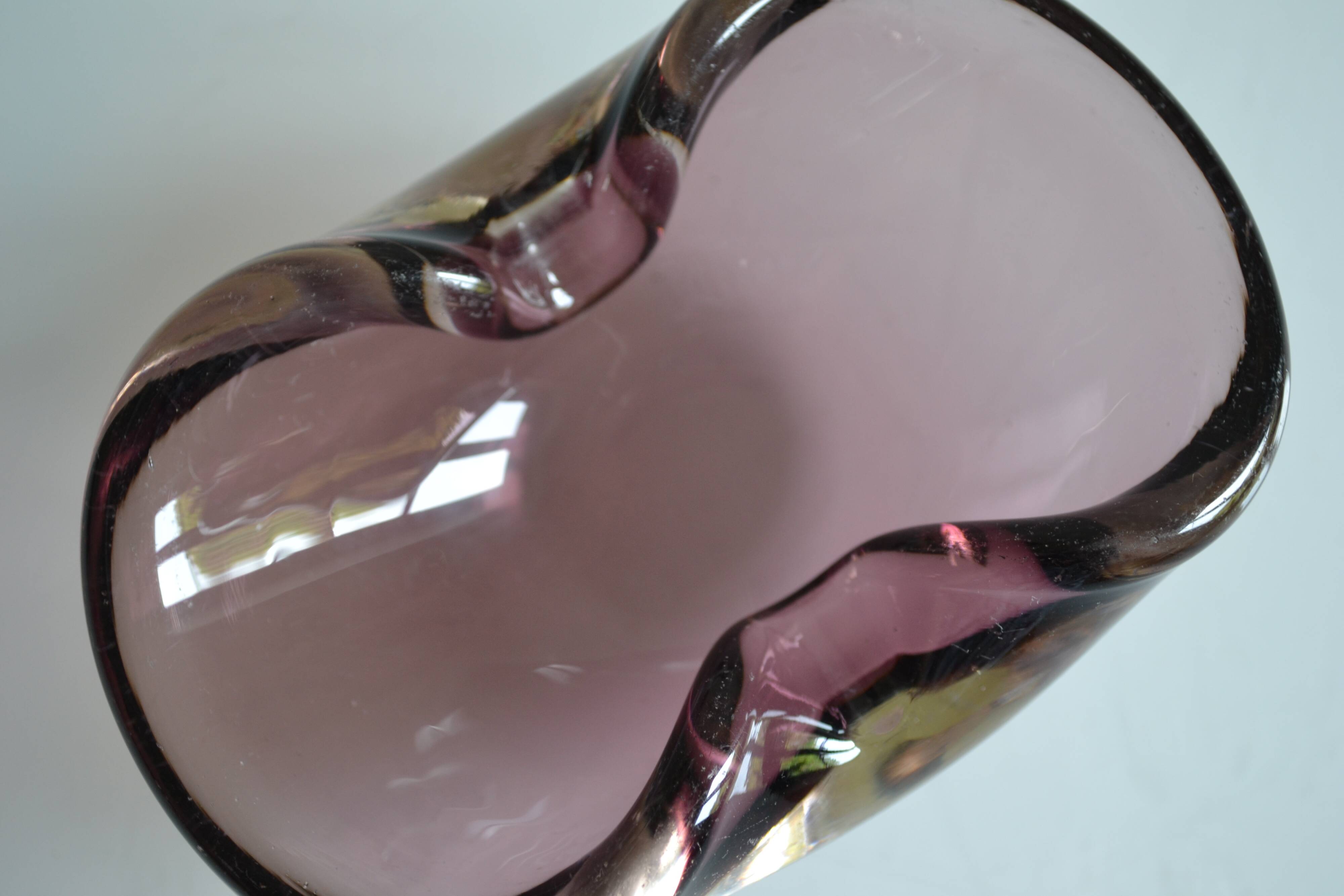 60s ashtray or empty pocket, purple Murano glass, Italy