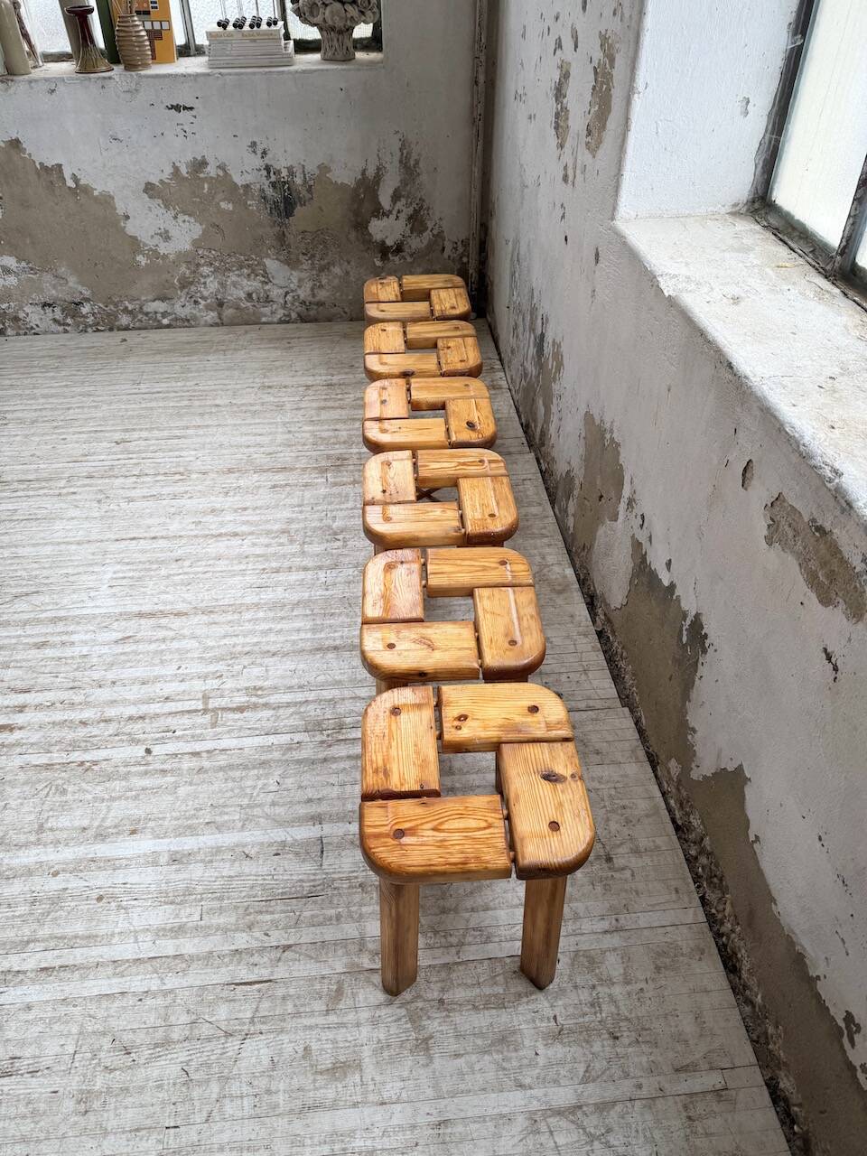 Set of 6 Olof Ottelin stools, Finland 1950.