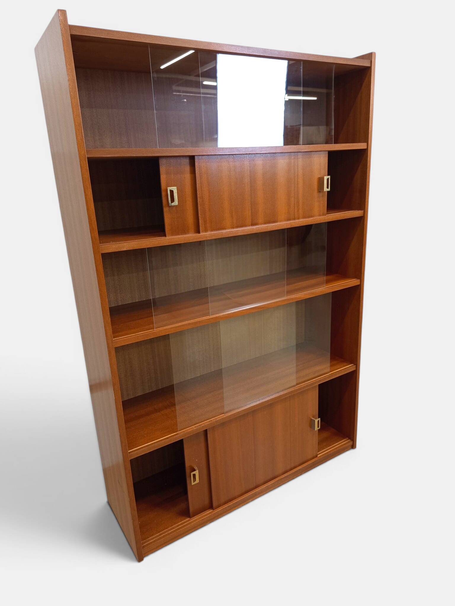 Vintage display library 60/70 Sliding door shelf