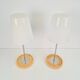 Vintage Basisk Table Lamp in Birch and Glass by Wiebke Braash for Ikea, 2000s, Set of 2