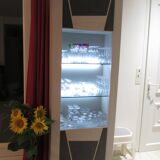 Backlit display case, oak and ceramic, very trendy