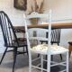 Napoleon iii chair white with flowers