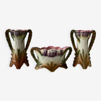 Vases Art Nouveau en faïence