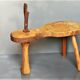 Tabouret de cordonnier vintage en bois massif et métal années 50/60