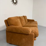 Three-seater alcantara canapé design by Tobia Scarpa for BB ITALIA vintage.
