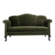 1950s, Danish 2-seater sofa, green furniture velour, ash wood legs.