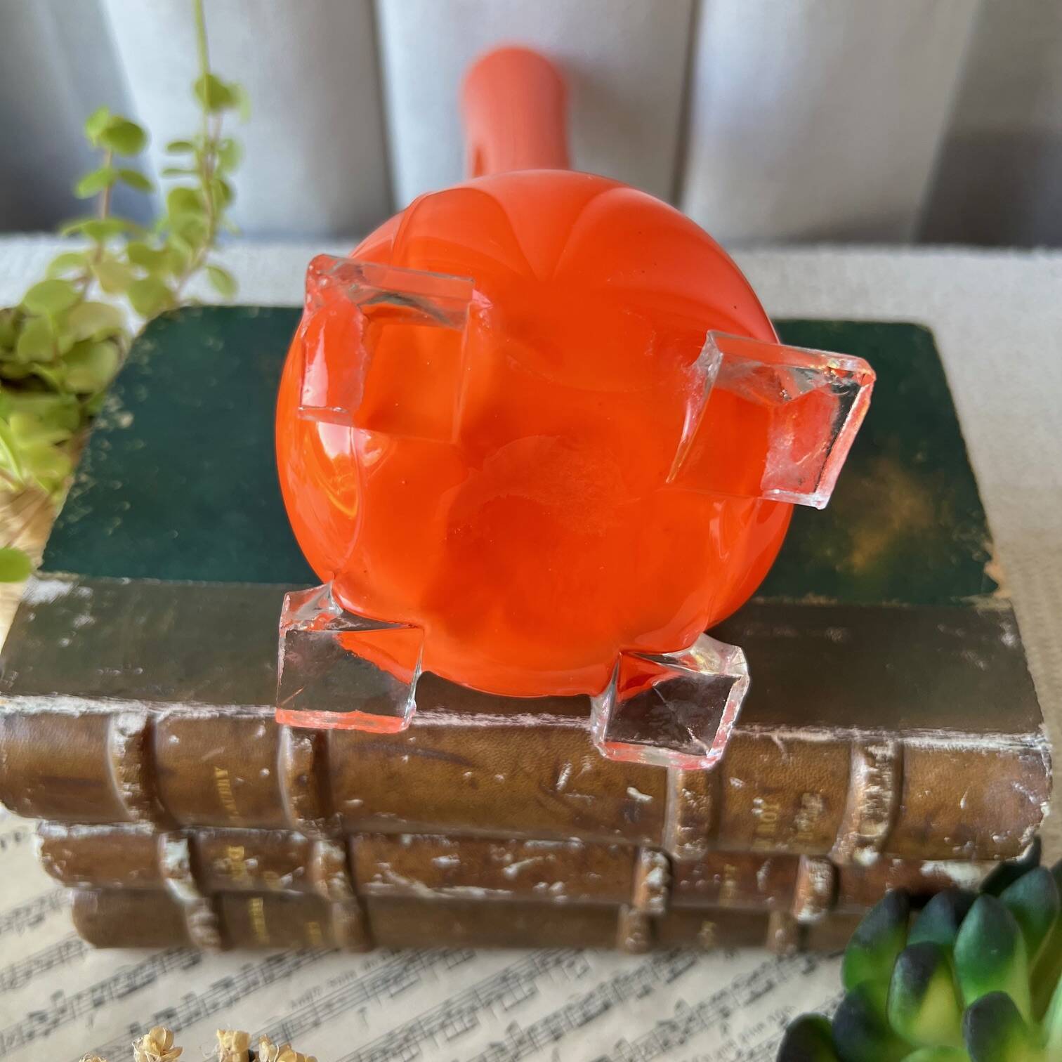 Orange opaline soliflore vase