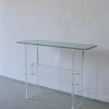 Console sculpturale en verre et lucite | Italie | Années 1980