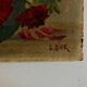 Oil on cardboard signed Dior dahlias 1950