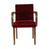 Wooden and velvet armchair