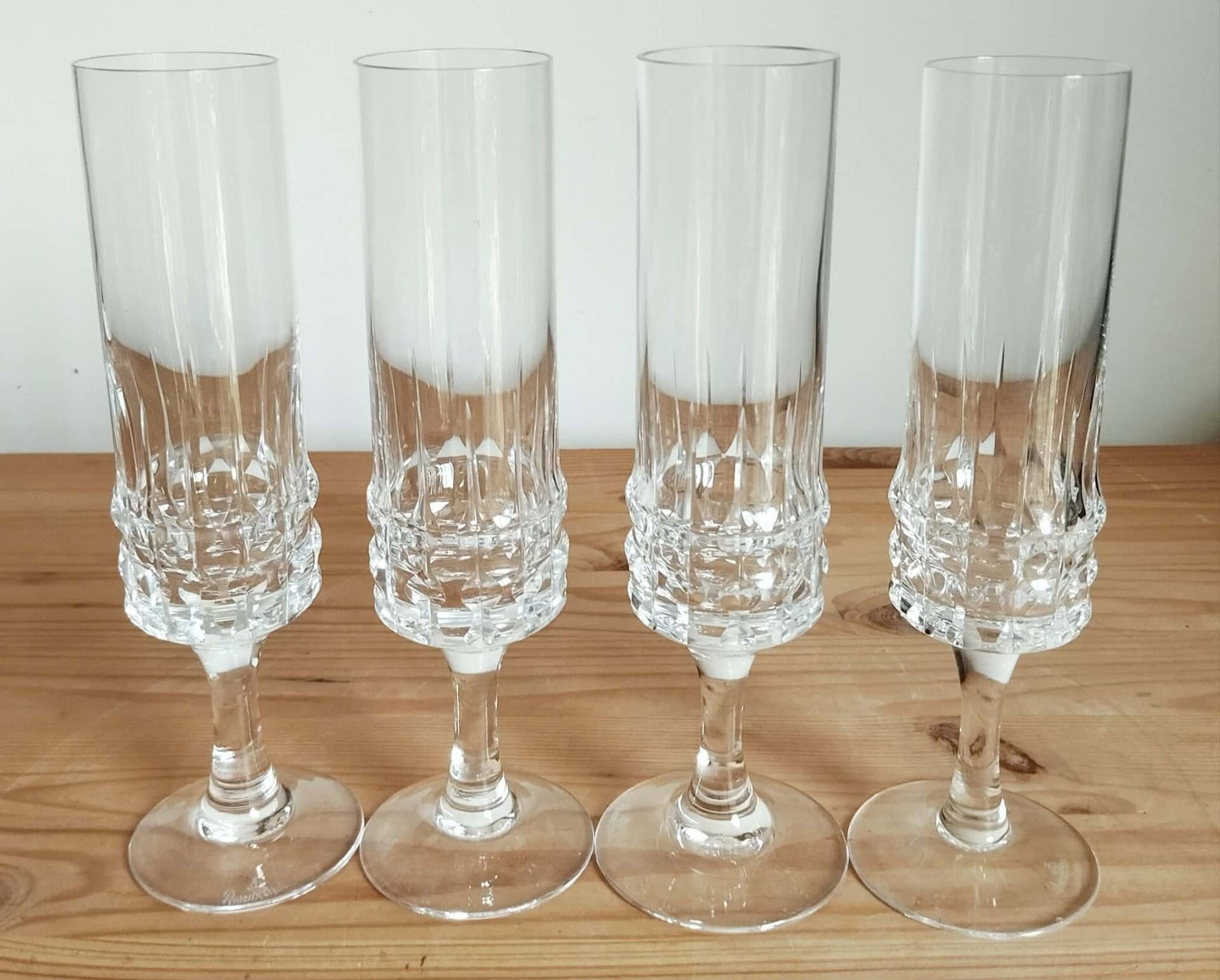 4 cut crystal champagne flutes Rosenthal Studio Linie Line