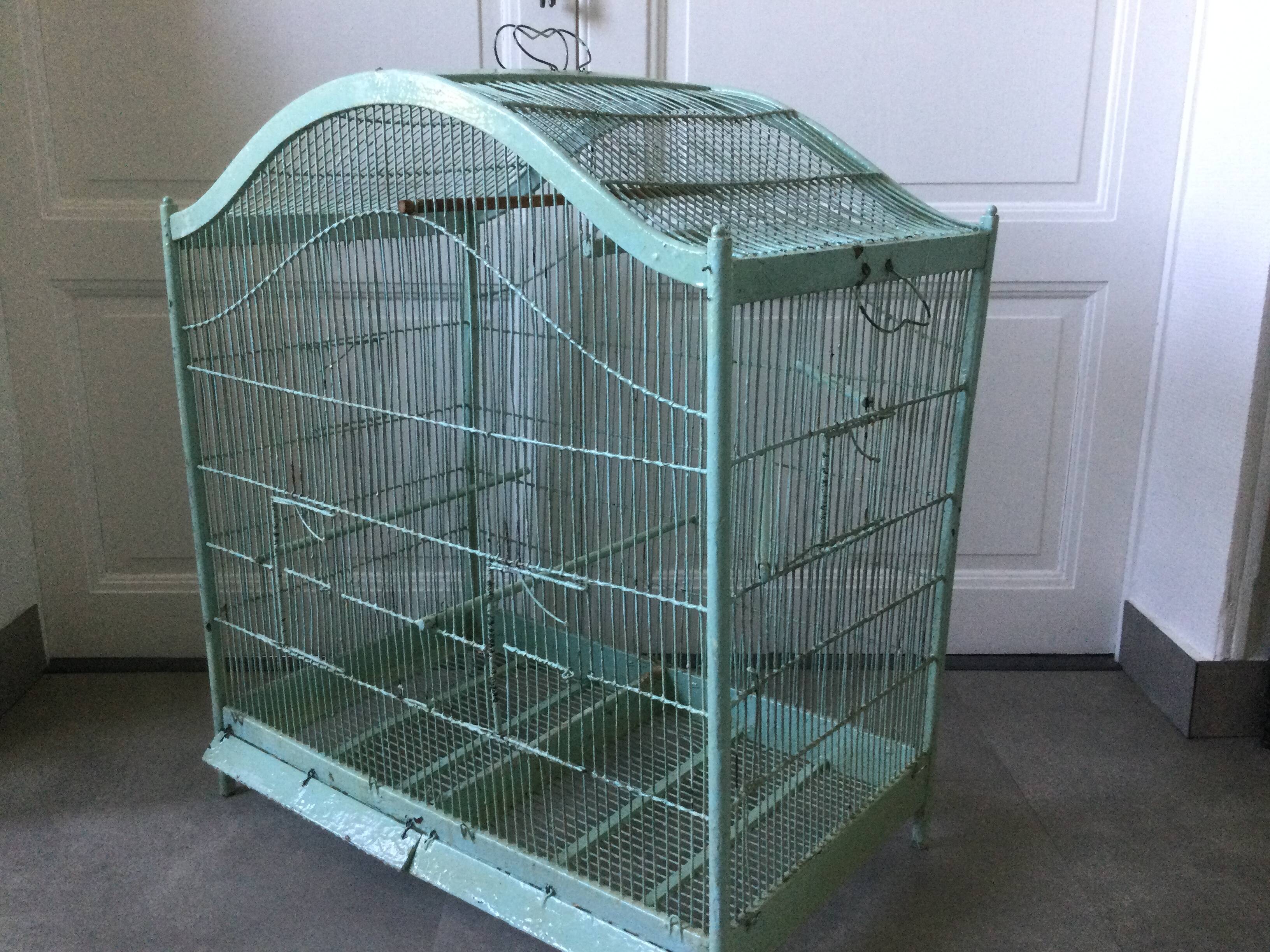 Old wooden and metal birdcage