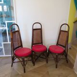 RARE - Set of 2 rattan and cane chairs - 1950 - Dirk Van Sliedrecht style