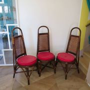 RARE - Set of 2 rattan and cane chairs - 1950 - Dirk Van Sliedrecht style