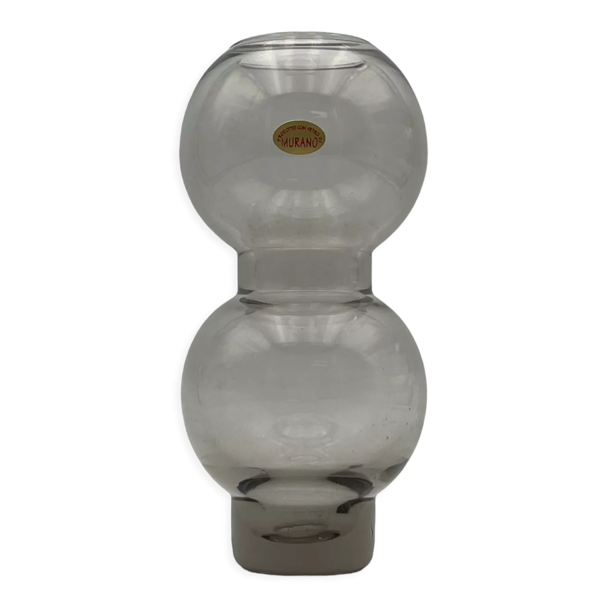 Murano glass 70s vase - mid century modern decor - vintage fume glass made in italy