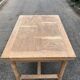 Renovated extendable farmhouse table in raw solid wood and marquetry 210cm