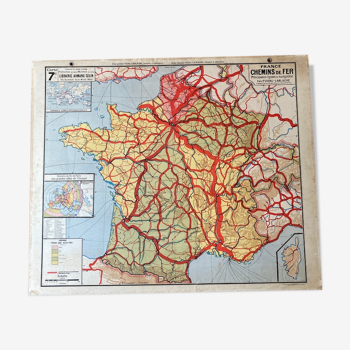 Old school map No.7/7bis France / Vidal-Lablache Railways - Armand Colin