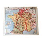 Old school map No.7/7bis France / Vidal-Lablache Railways - Armand Colin