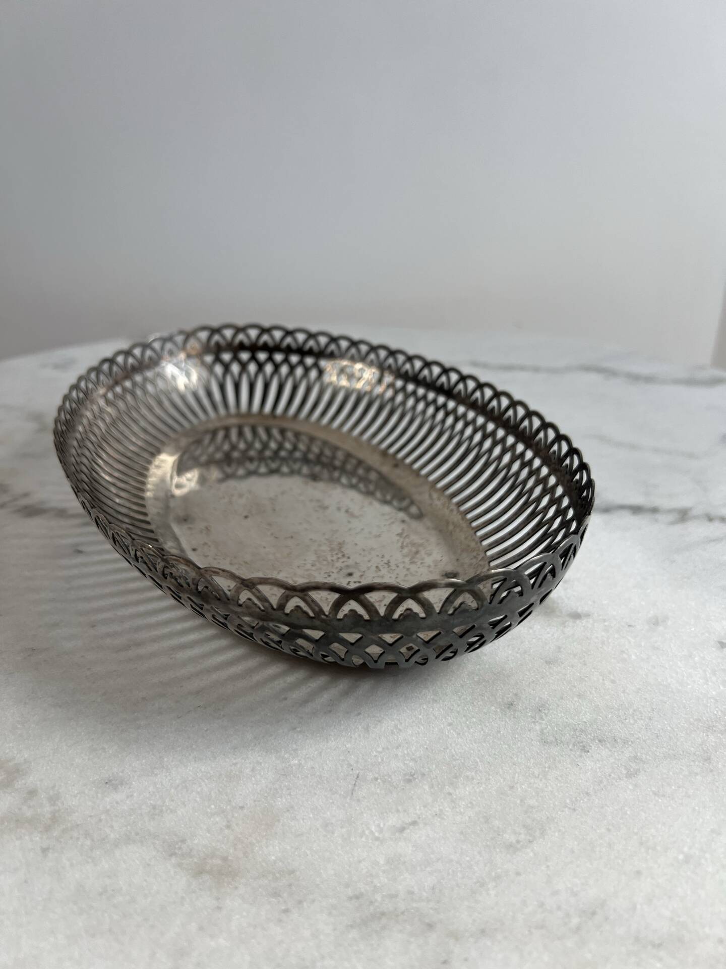Antique silver-plated bread basket