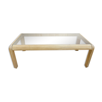 Table basse en verre des années 80 Ligne Roset