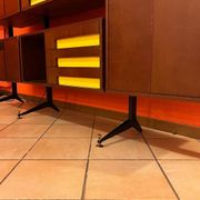 Mid-Century Modern Modular Bookcase, Wood & Metal, Italy, 1960s