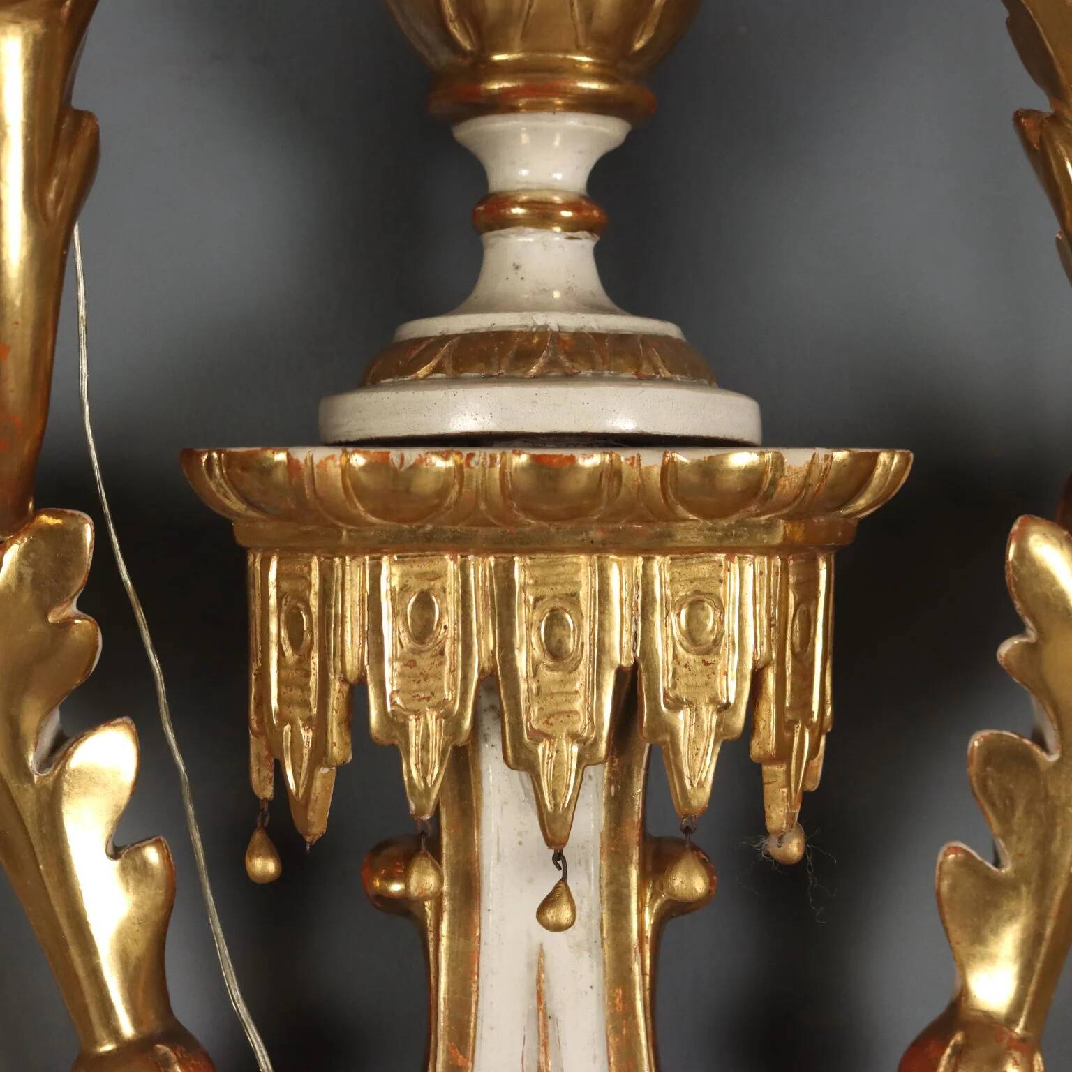 Antique wall sconces in wood and iron, Italy, mid-19th century.