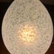 Egg lamp speckled white glass