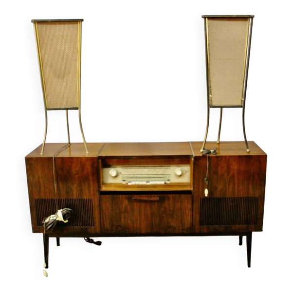 Enfilade Hifi Vintage Schaub Lorenz Avec Ses Deux Enceintes