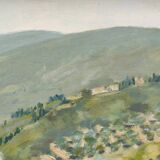 French vintage signed oil painting