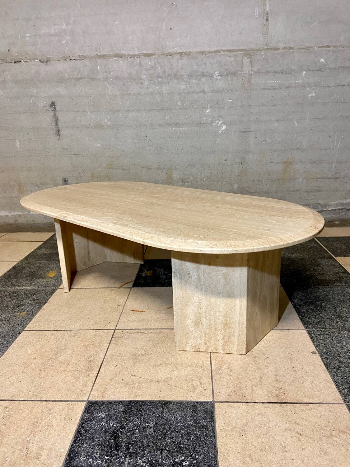 Travertine coffee table