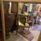 Giled and black fireplace mirror