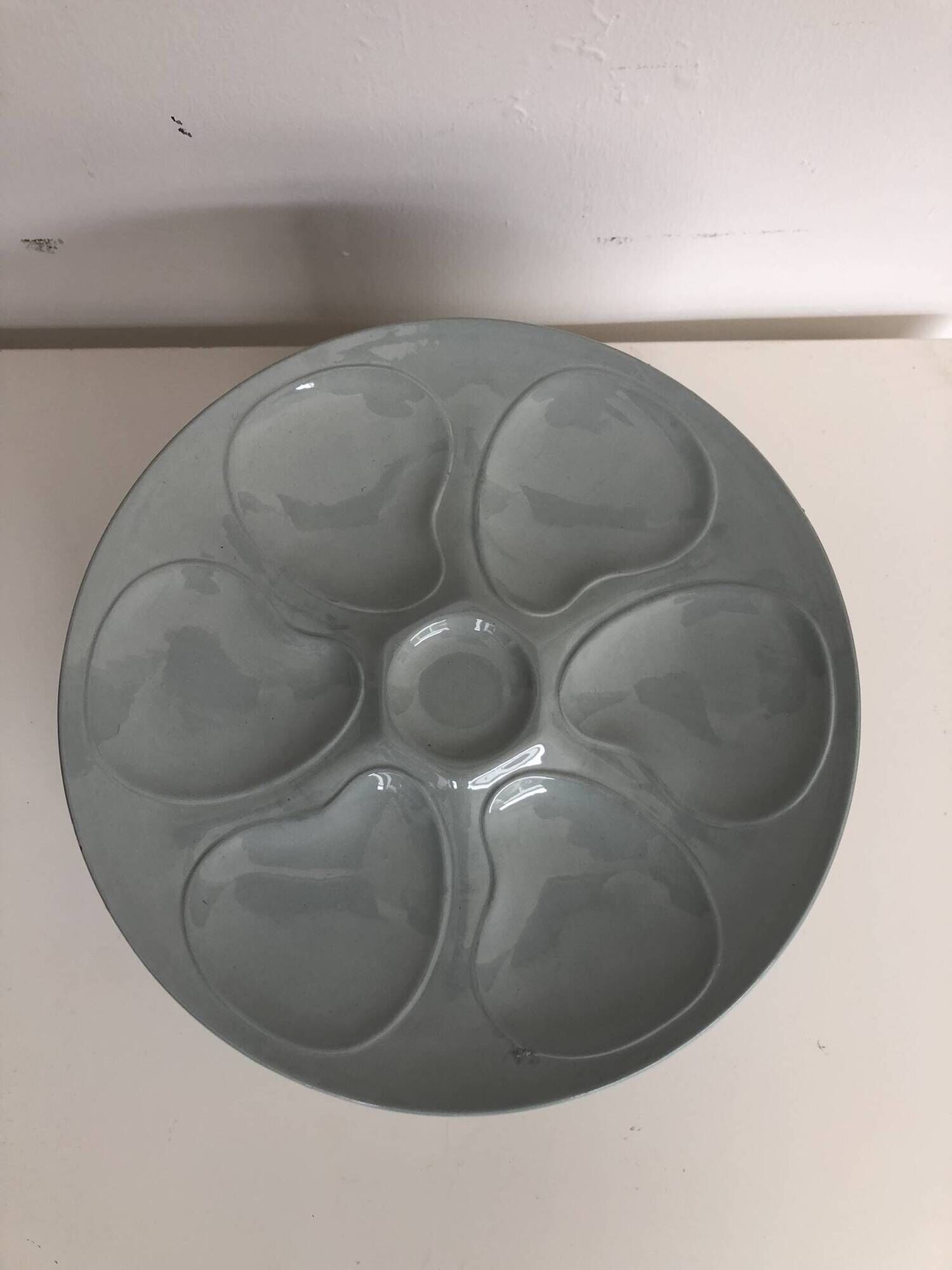 Set of 10 longwy oyster plates france