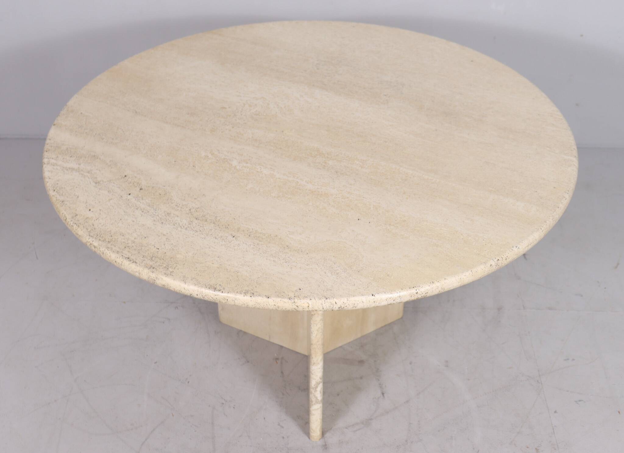 Italian travertine dining table, 1970s