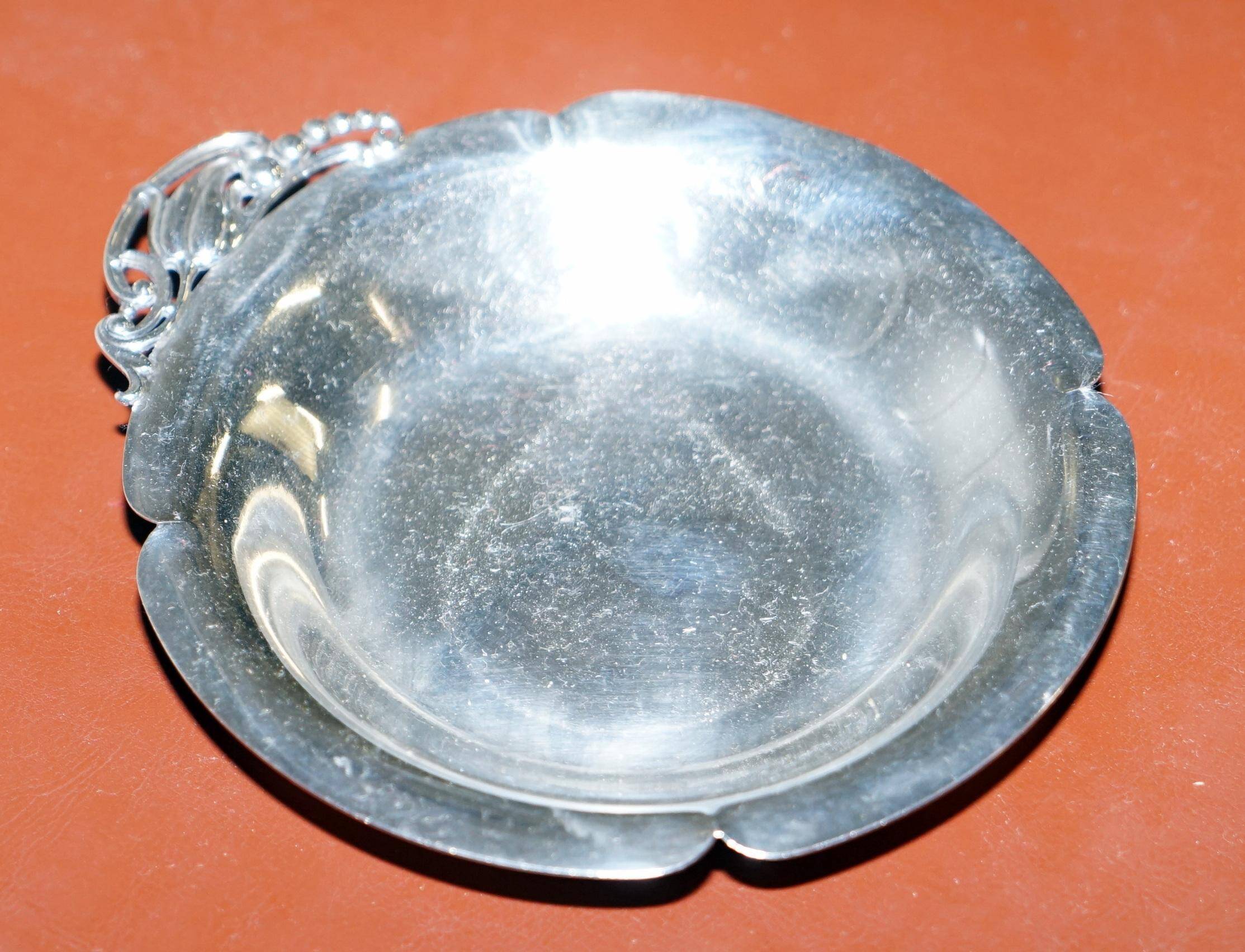 Pair of sterling silver biscuit dishes by Webster circa 1950.