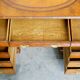 Bureau partenaire victorien en noyer burr avec cuir