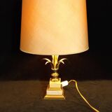 Pineapple style table lamp with onyx and brass base