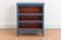 Renovated antique bookcase – Bleu des Vosges library, Libéron and natural wood – H100 cm