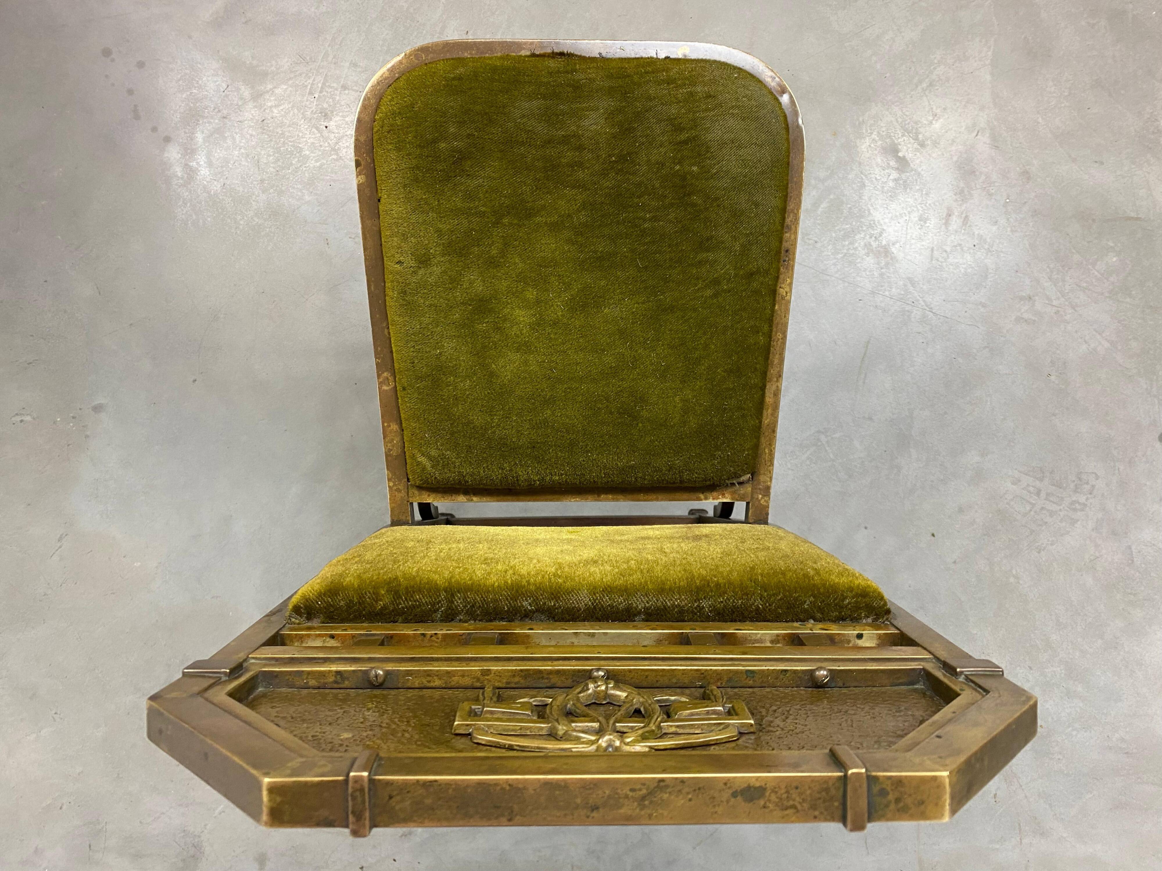 Art Nouveau chair in brass