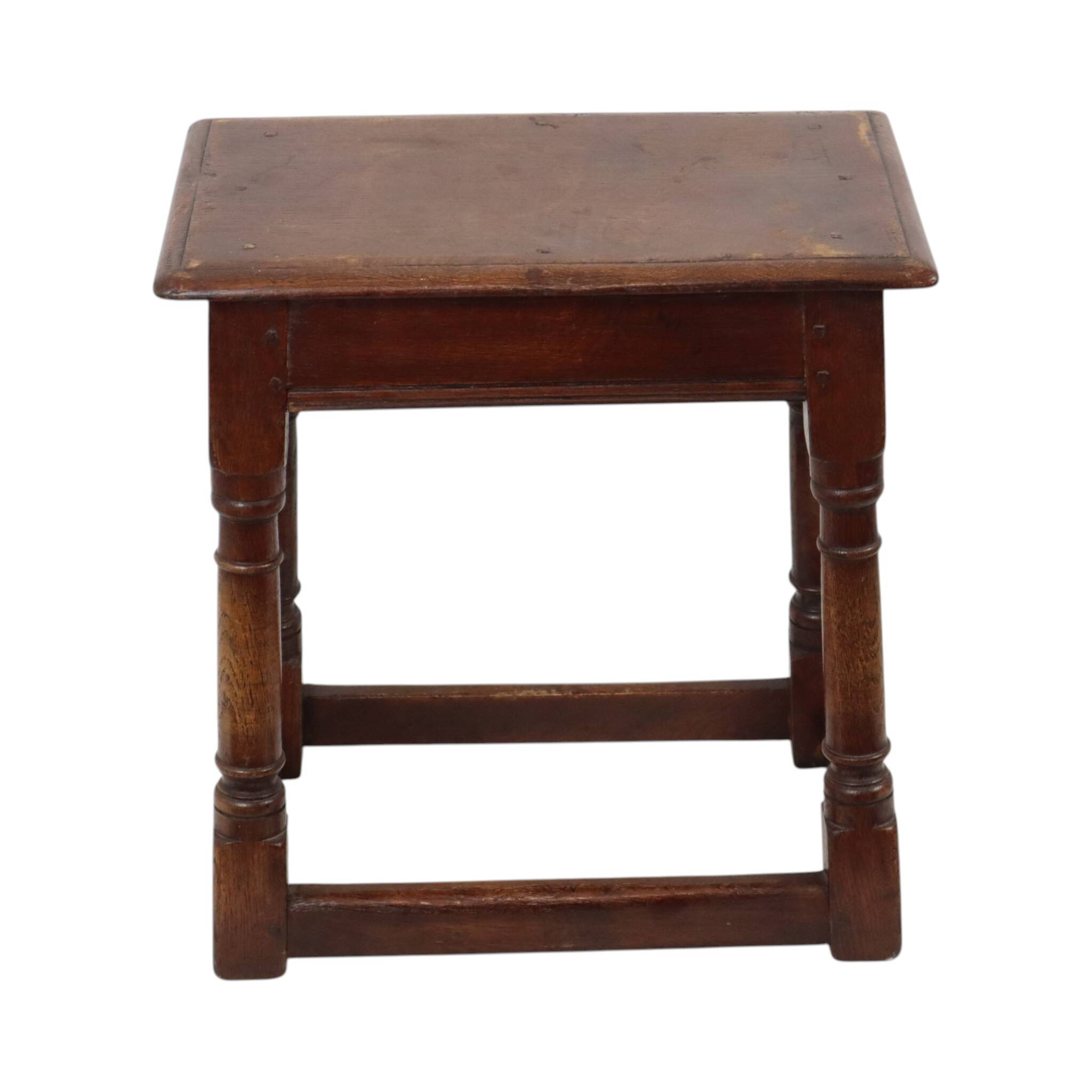 Tabouret en chêne massif anglais, 19e siècle
