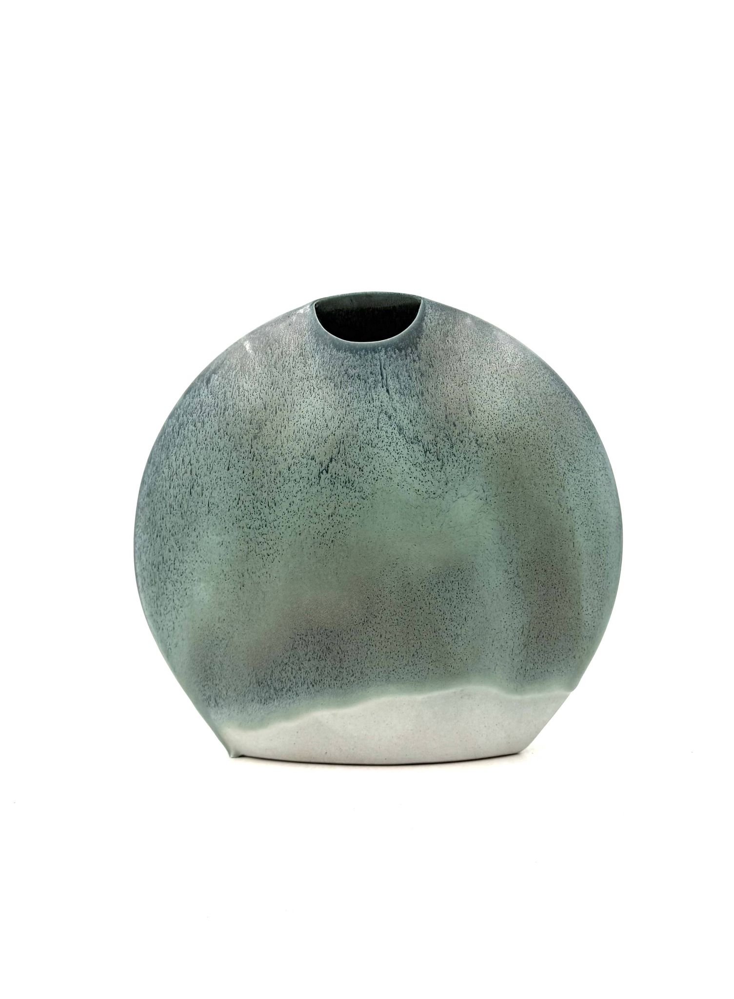 Mid-century modern blue ceramic solifleur vase, France 1970